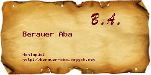 Berauer Aba névjegykártya